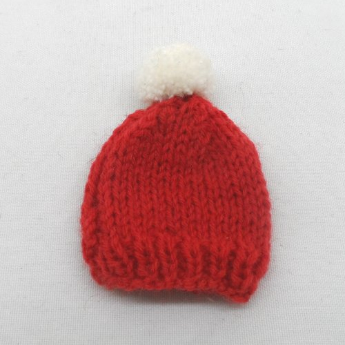 N°2  bonnet à pompon en laine rouge et blanc n°1 adorable couvre-œufs