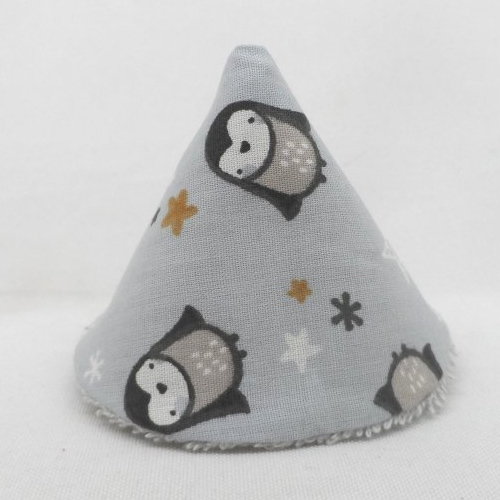 N°22 tipi pipi intérieur éponge grise extérieur  tissu coton fond gris  à motif pingouins