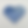 N°69 marque page cœur tissu  à "carreaux "  bleu et blanc