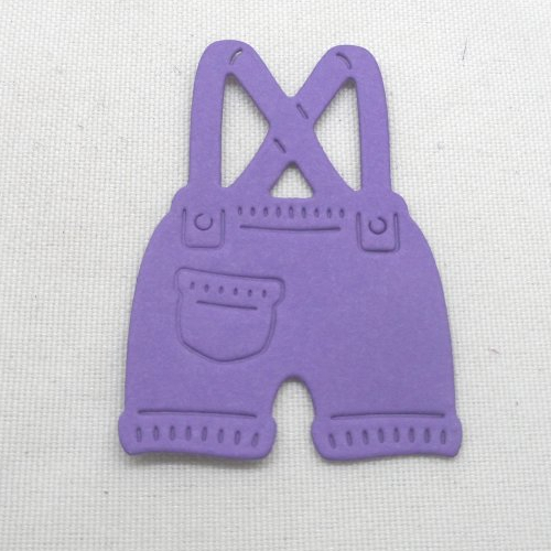 N°13 short à bretelles en papier   violet foncé vêtement enfant  découpage