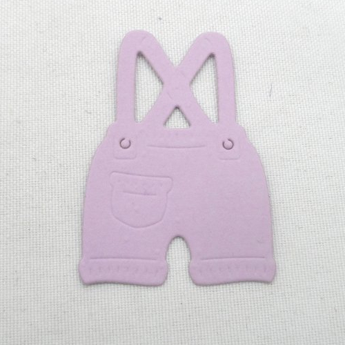 N°13 short à bretelles en papier   violet clair vêtement enfant  découpage