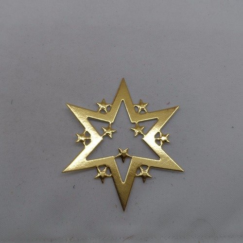 0 n°882  décoration de noël  étoile en papier  doré   découpage  fin 