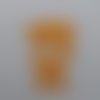 N°815  grand ours  en papier tapisserie orange clair  embellissement 