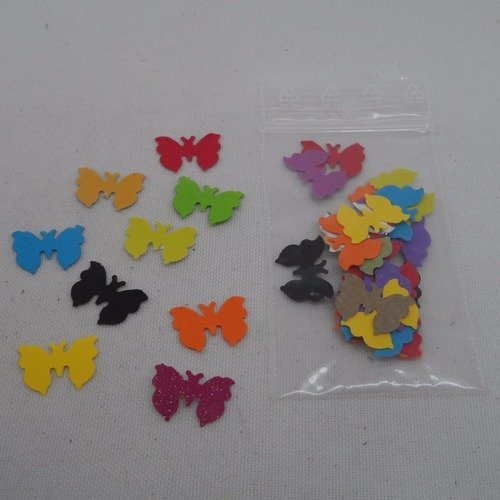 N°1005  lot de 25 petits papillons  en papier  couleur vive  pour  embellissement