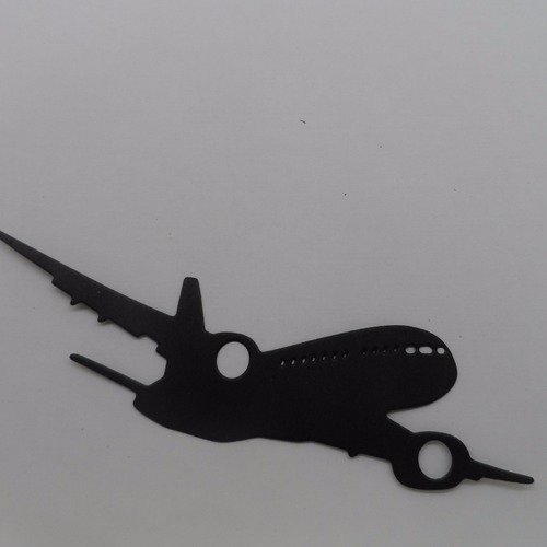 N°902  un avion  en papier noir  transport