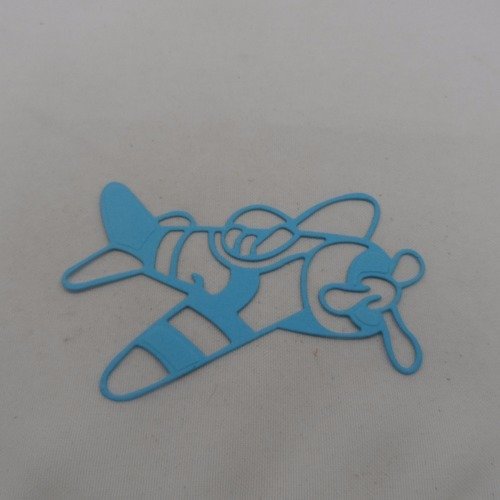 N°903  un avion  en papier bleu   style manège jouet