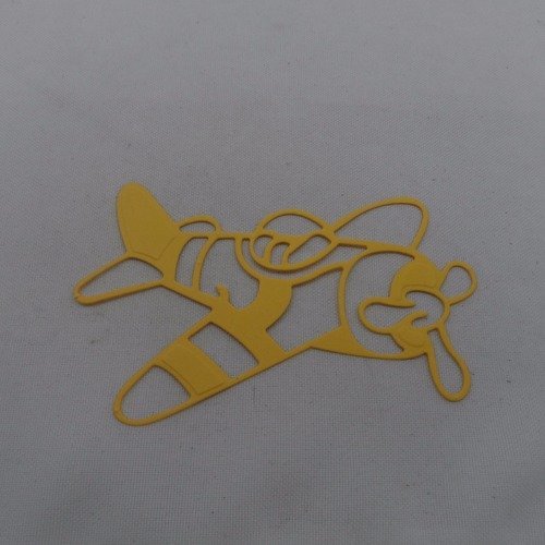 N°903  un avion  en papier jaune   style manège jouet