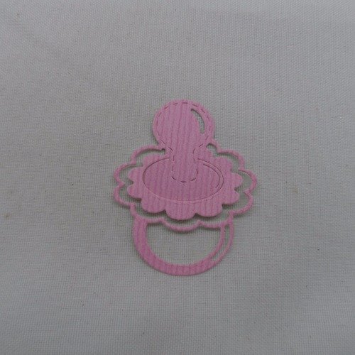 N°930  une tétine sucette bébé en papier tapisserie rose  découpage