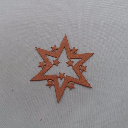 N°882  décoration de noël  étoile en papier  cuivré   découpage  fin