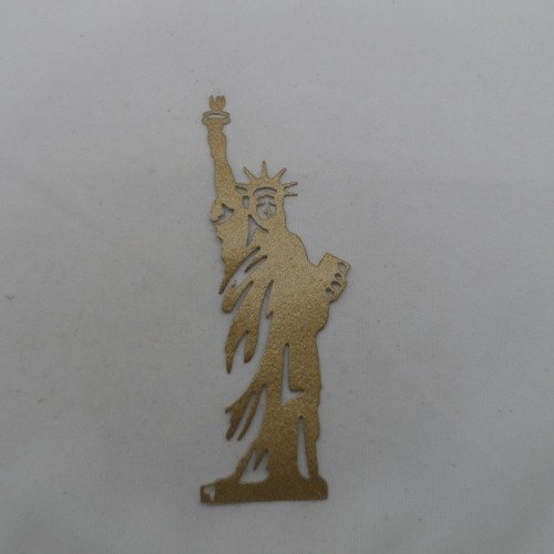 N°913 de la statue de la liberté en papier  tapisserie doré  découpage fin