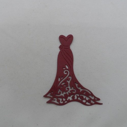N°25 d'une petite robe élégante en papier   bordeaux n°1   découpage fin