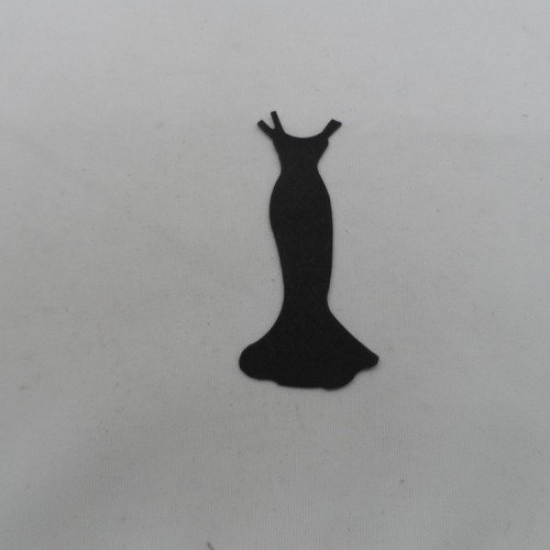 N°957 a petite robe  simple  en papier noir  n°3 découpage fin