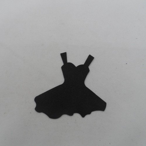 N°958 a petite robe  simple  en papier noir  n°4 découpage fin
