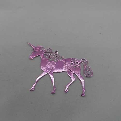 N°953  une belle licorne en papier métallisé rose n°1