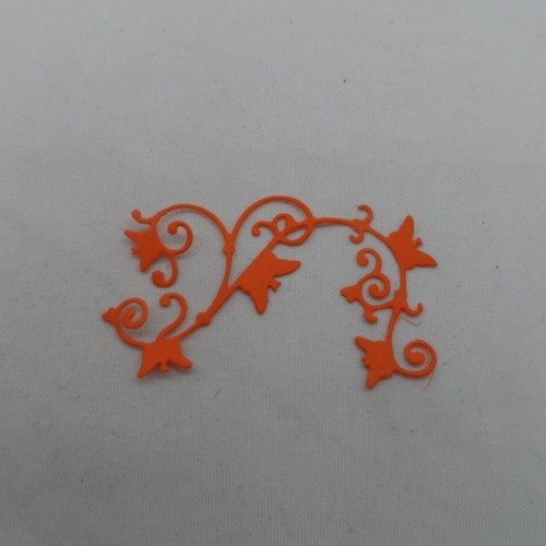 N°933 "arabesque" de  papillons en papier orange  n°1  découpage fin
