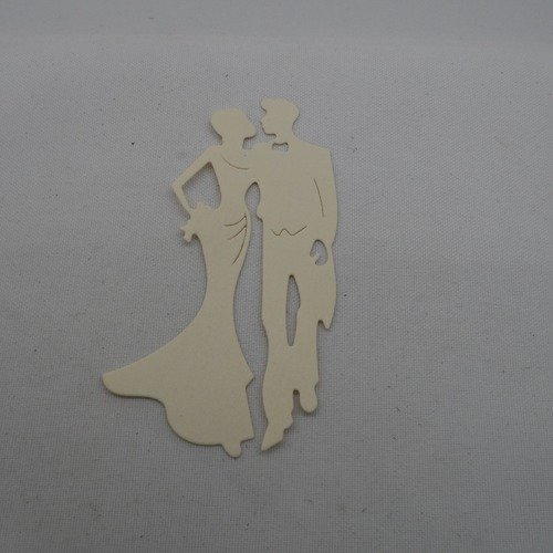 N°970 couple de marié   en papier ivoire   découpage