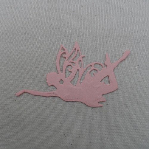N°71  petite  fée " envol" en papier   rose n°1  découpe et gaufrage