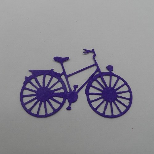 N°239  d'un petit vélo   en papier violet + foncé n°1 découpage  fin 
