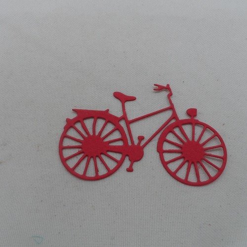 N°239  d'un petit vélo   en papier rouge n°1  découpage  fin 