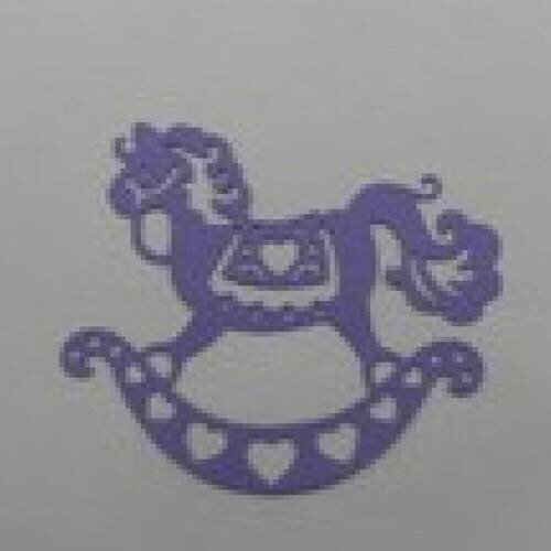 N°16 cheval à bascule  en papier  violet moyen    découpage  fin