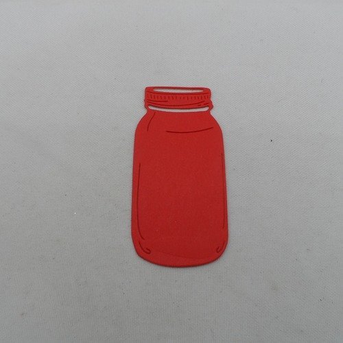 N°981 bocal   en papier  rouge embellissement