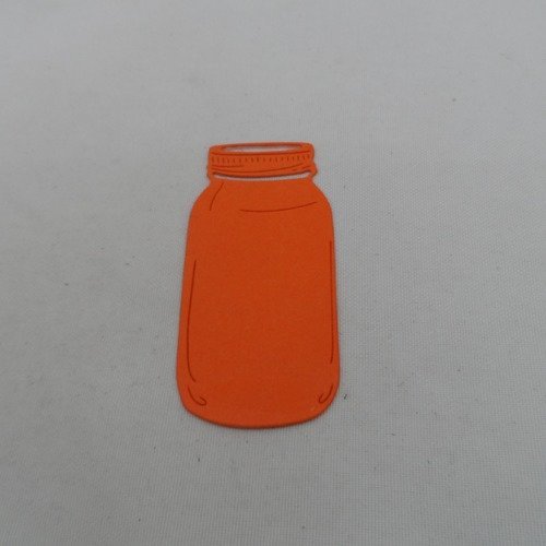 N°981 bocal   en papier orange embellissement