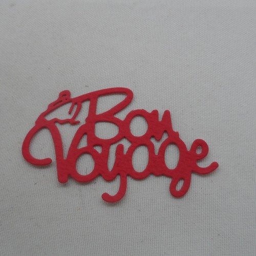 N°731 a mot bon voyage  en papier rouge avec un bateau