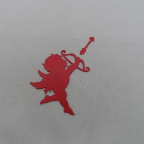 N°987 cupidon  avec son arc et une flèche décoché détaché   en papier  rouge