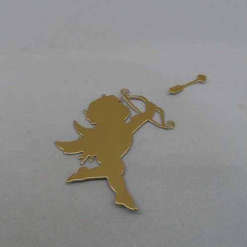 N°987 cupidon  avec son arc et une flèche décoché détaché   en papier  doré