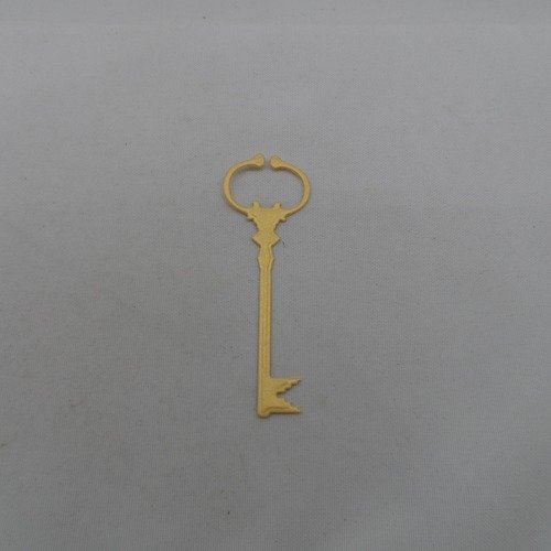 N°1030 grande clef  en papier doré clair mat    découpage fin