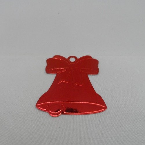 N°1028  cloche avec nœud en gaufrage  en papier rouge métallisé  découpage fin