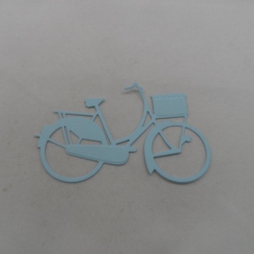 N°240  d'un grand vélo en papier  bleu ciel  n°1 avec panier découpage fin