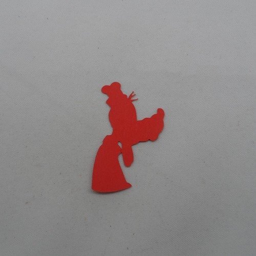 N°1058  dingo  de profil  en papier rouge   découpage  fin