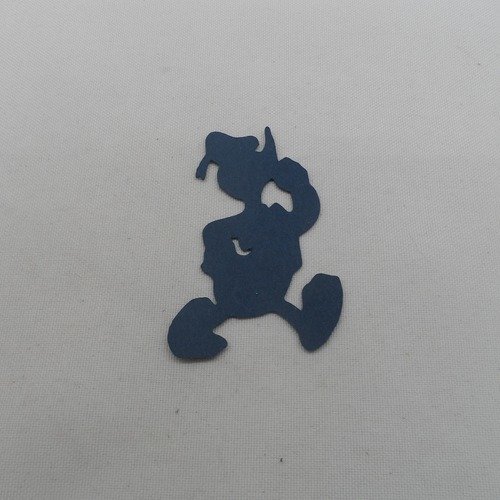 N°1069  canard dessin animé n°2 en papier  bleu marine  découpage  fin