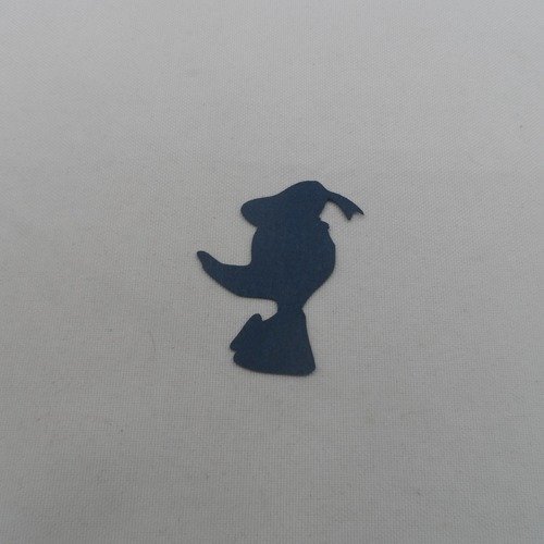 N°1070  canard dessin animé de profil  en papier  bleu marine  découpage  fin