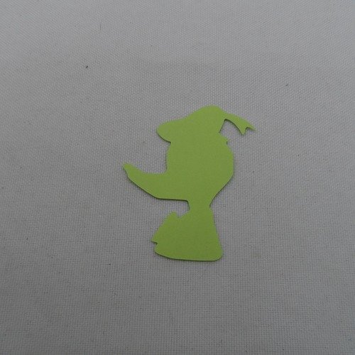 N°1070  canard dessin animé de profil  en papier  vert clair découpage  fin