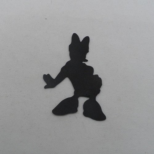 N°1071  canard dessin animé fille en papier  noir  découpage  fin