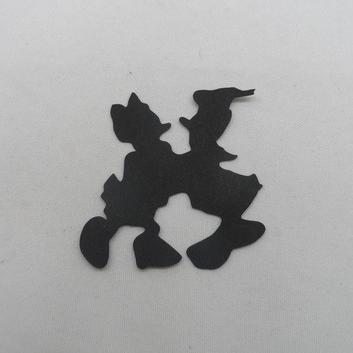 N°1054 couple de canards célèbres  en papier   noir   découpage  fin