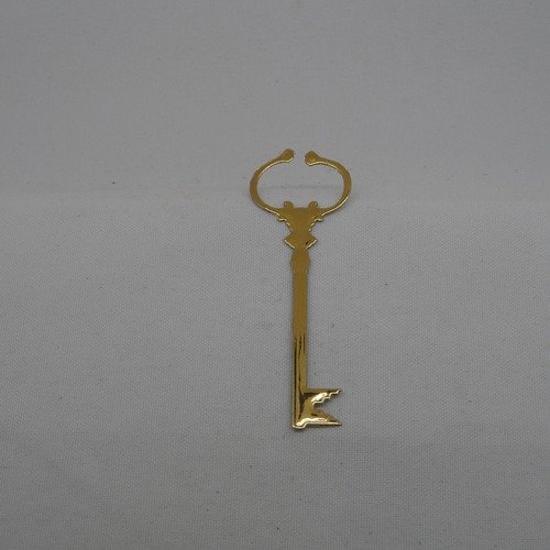 N°1030 grande clef  en papier doré  découpage fin