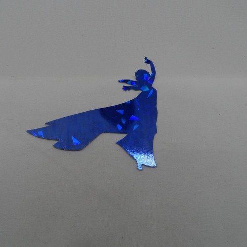 N°1073  jolie reine personnage célèbre n°1  en papier  bleu foncé métallisé hologramme découpage  fin