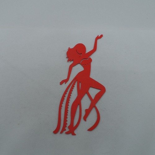 N°1108 danseuse cabaret   en papier rouge