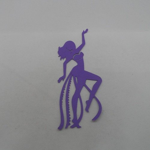 N°1108 danseuse cabaret   en papier violet