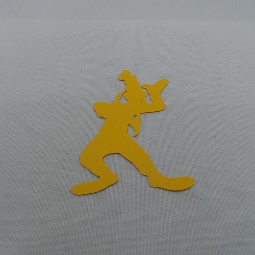 N°1060  dingo  debout n°1 en papier  jaune  découpage  fin 