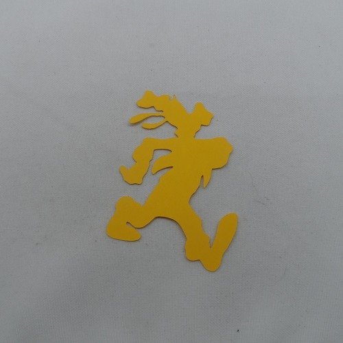 N°1061  dingo  debout n°2 en papier  jaune  découpage  fin 