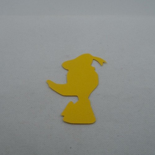 N°1070  canard dessin animé de profil  en papier  jaune  découpage  fin