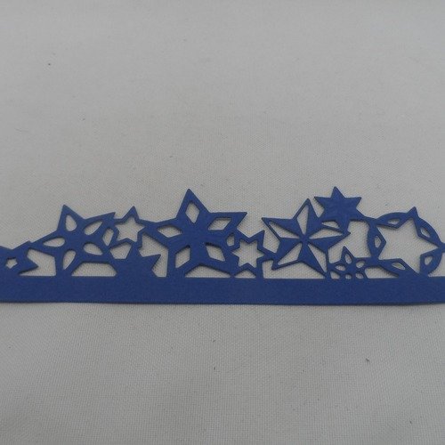 N°1016  bordure d'étoile en papier bleu marine  découpage et gaufrage