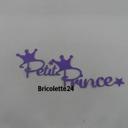 N°1114 mots petit prince avec des couronnes   en papier violet