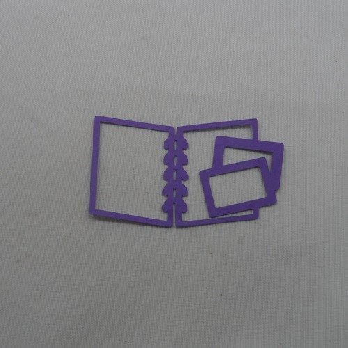 N°1140 petit album photo avec 2 photos vides   en papier  violet