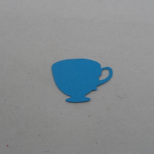 N°395 bol avec anse  en papier bleu  turquoise
