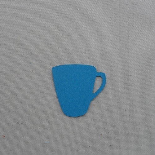 N°396 mug avec anse  en papier bleu turquoise